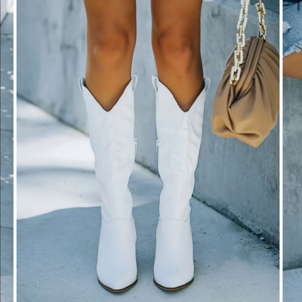 VICI LEGEND FAUX LEATHER WESTERN BOOT WHITE